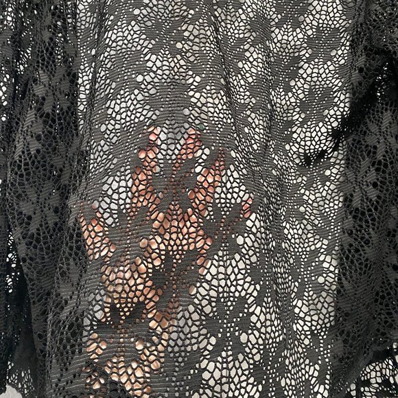 Plus Size Vasna Black Mesh Cardigan from Stein Mart - Picture 6 of 7